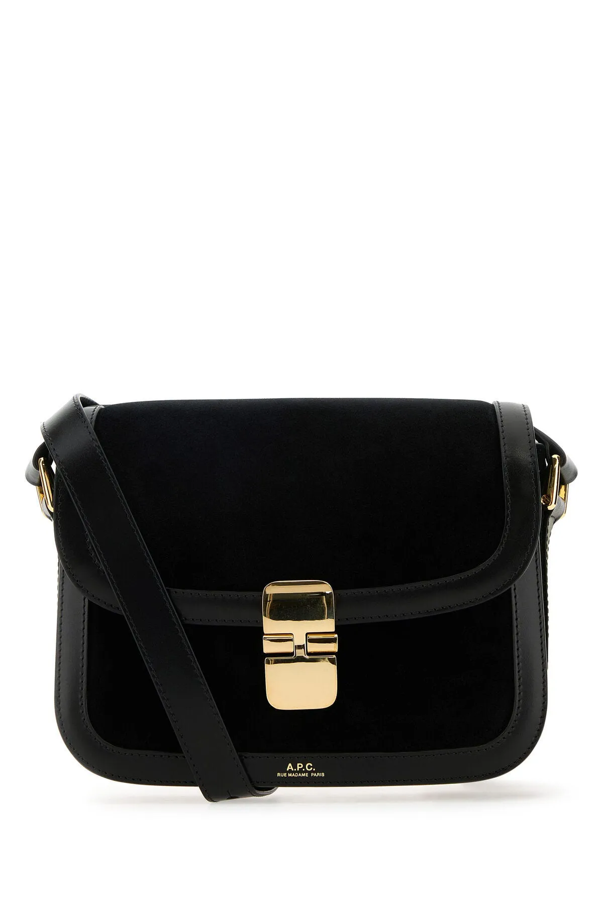 Black suede small Grace crossbody bag     