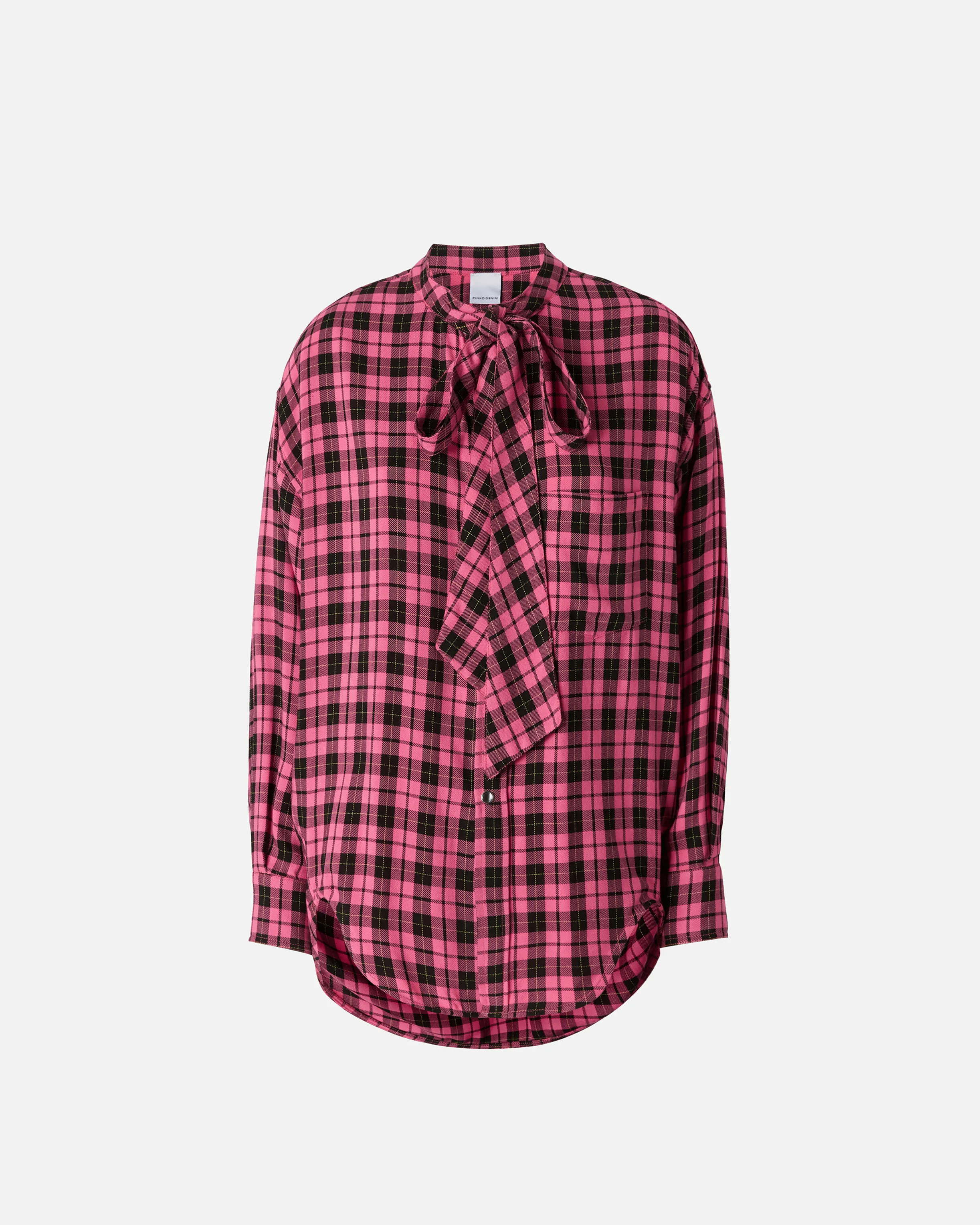 Camicia lunga a quadri con fusciacca    