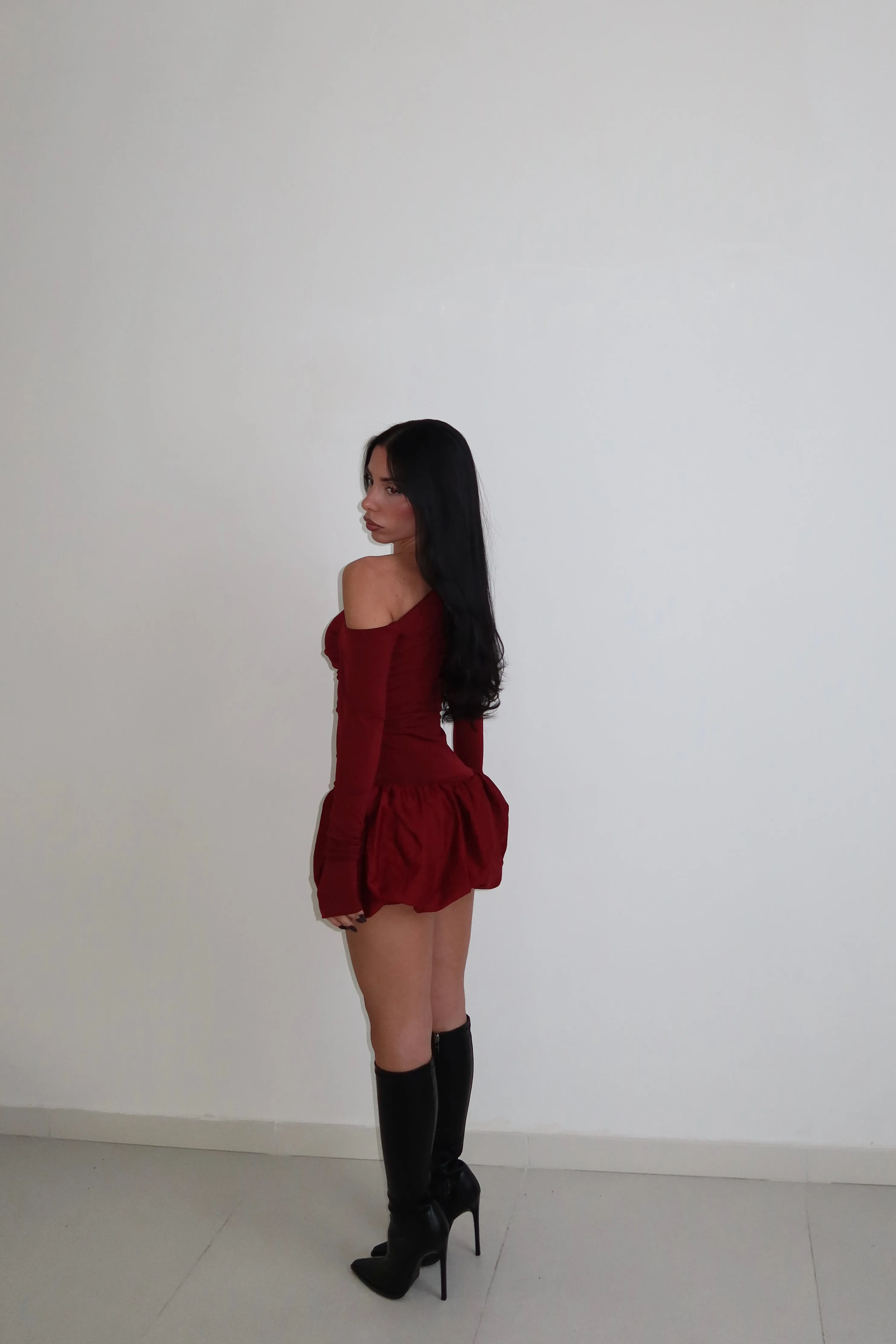 Dress DAPHNE BALLOON bordeaux