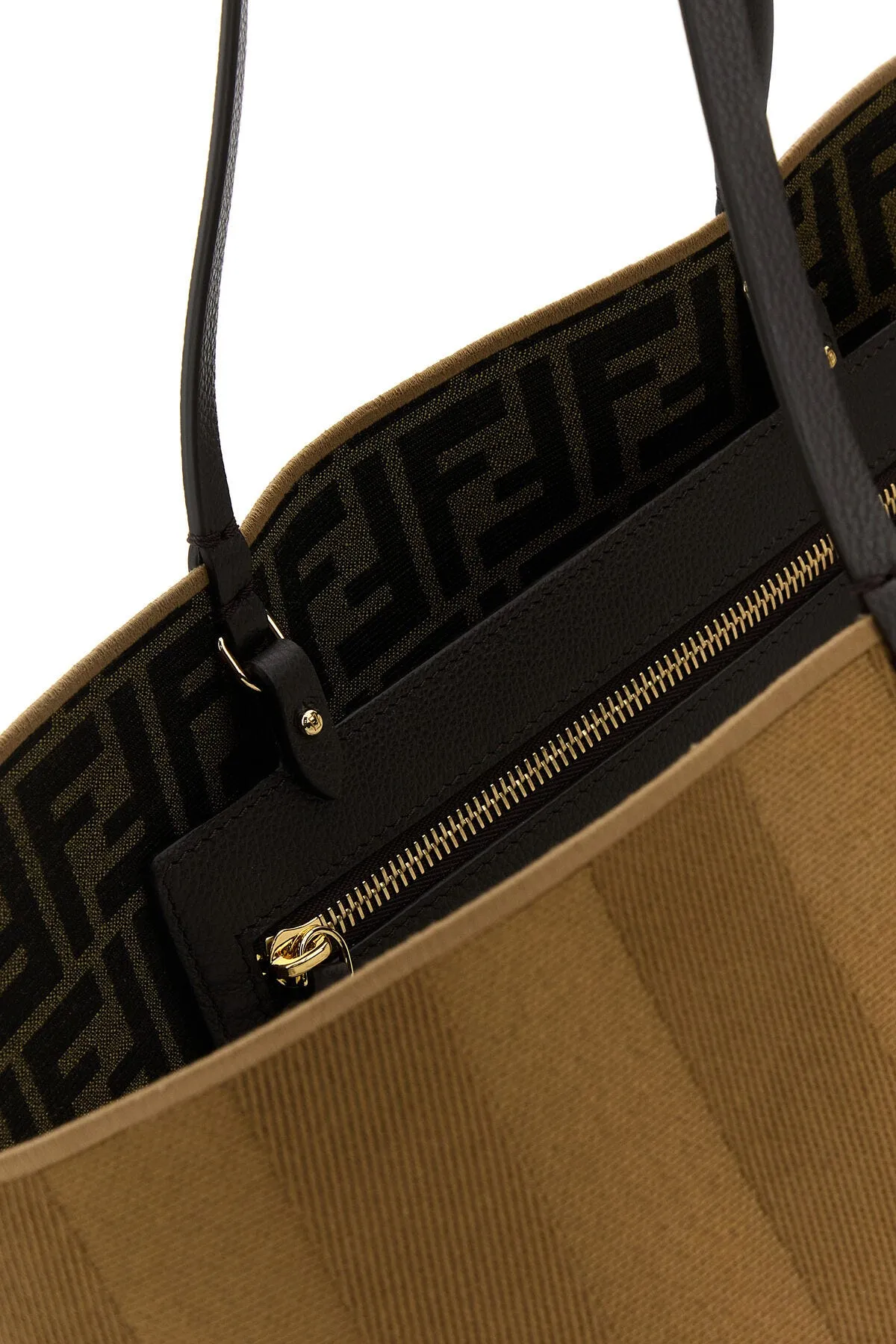 Embroidered fabric large Roll reversible shopping bag    