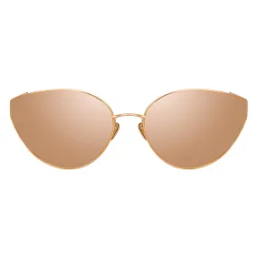 Linda Farrow - Occhiali da Sole Cat-Eye Liv in Oro Rosa - LFL1029C3SUN - Linda Farrow Eyewear