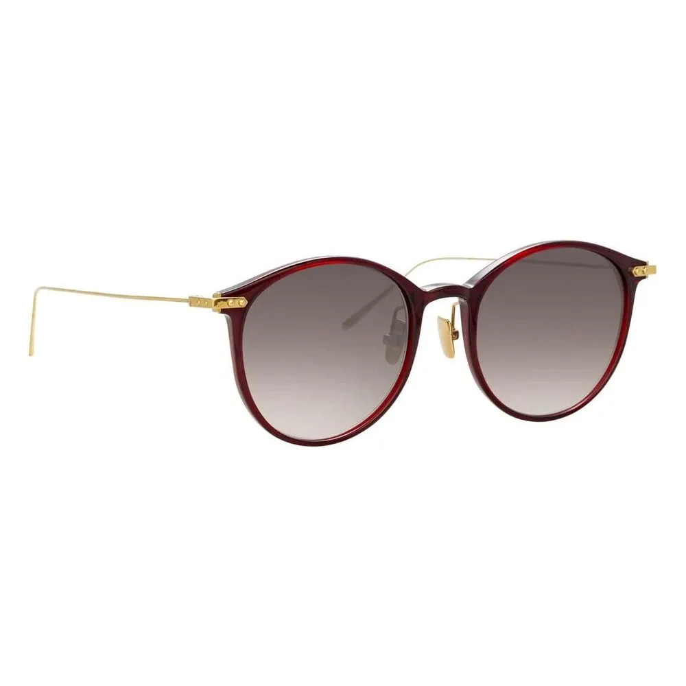 Linda Farrow - Occhiali da Sole Ovale Linear Gray A C11 in Bordeaux - LF02AC11SUN - Linda Farrow Eyewear