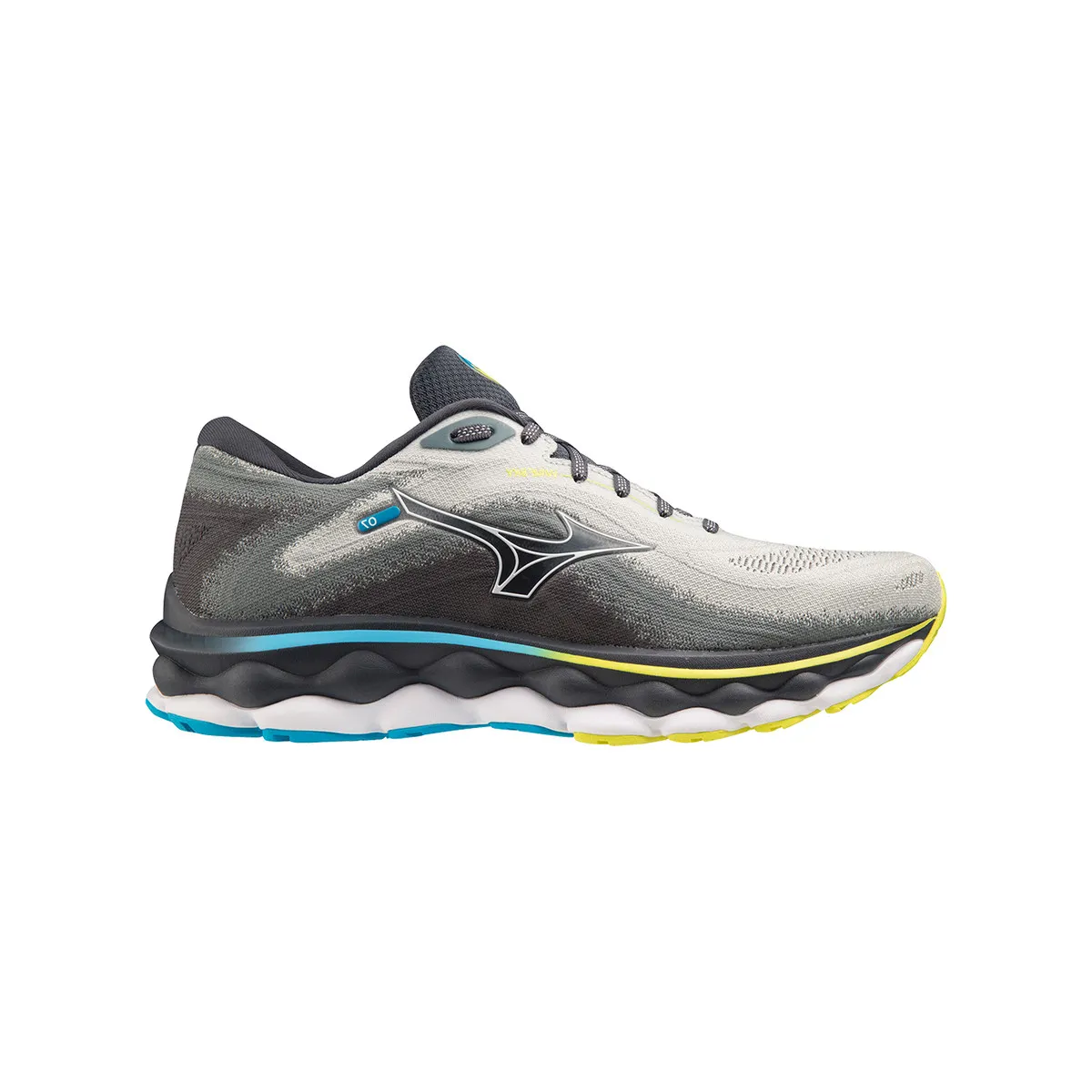 MIZUNO SHOE WAVE SKY PEARL BLUE WHITE BOLT  NEON J1GC2302-01