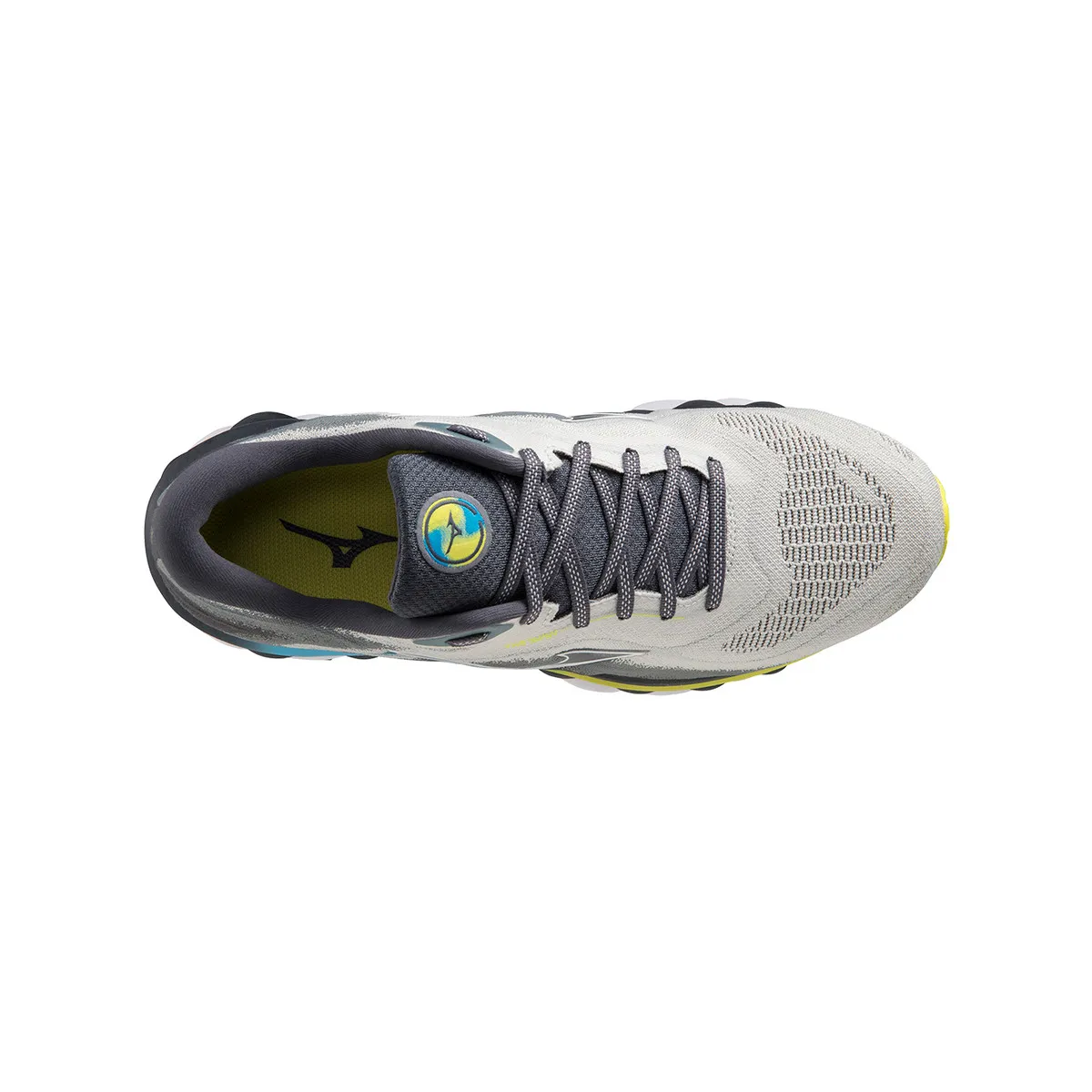 MIZUNO SHOE WAVE SKY PEARL BLUE WHITE BOLT  NEON J1GC2302-01