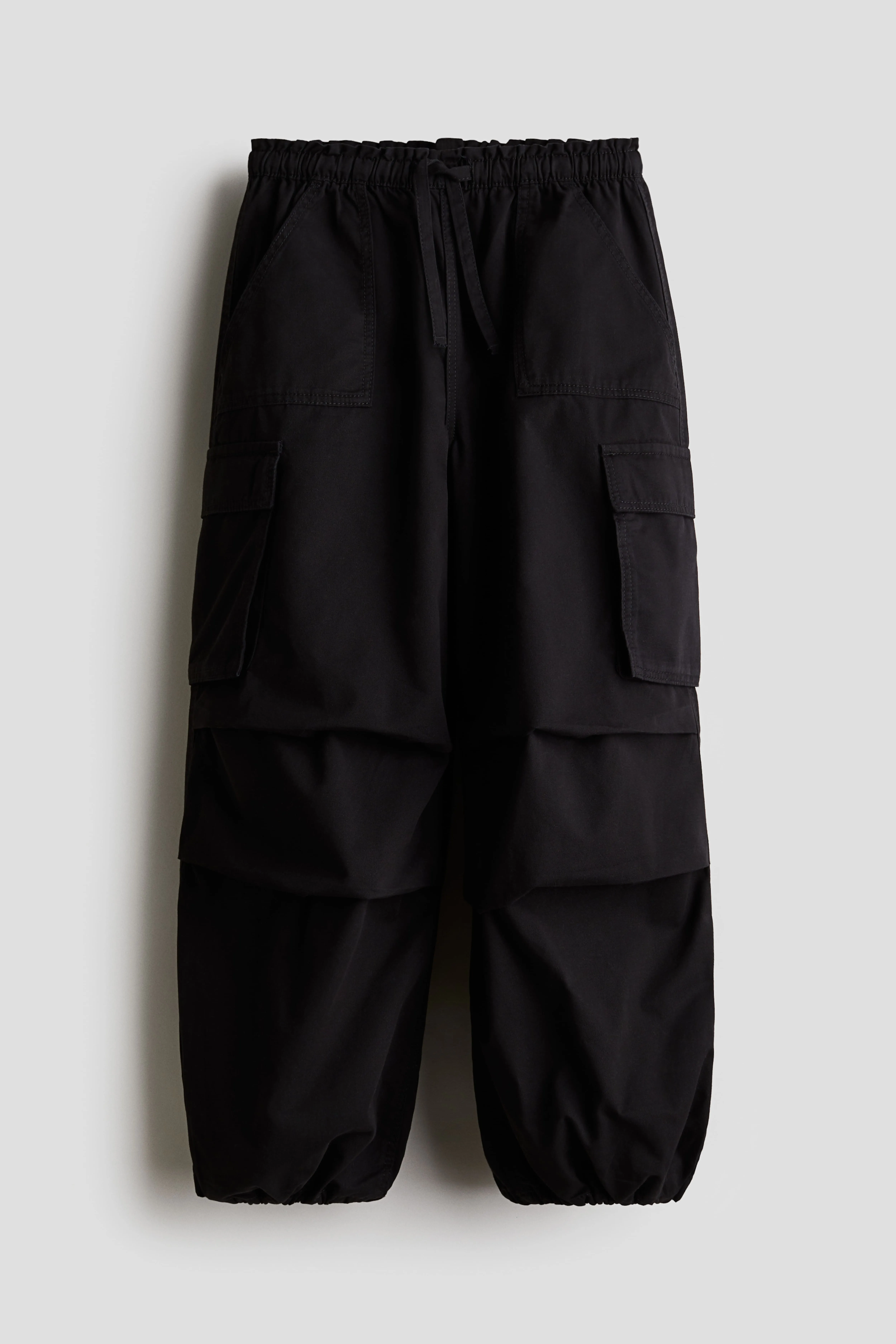Pantaloni parachute in twill di cotone