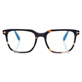 Tom Ford - Blue Block Square Opticals - Occhiali da Vista Quadrati - Havana Rosso - FT5818-B