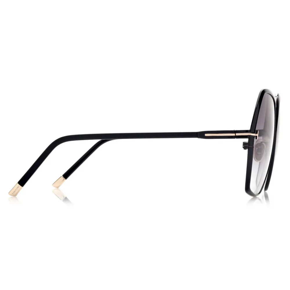 Tom Ford - Fonda Sunglasses - Occhiali da Sole Geometrica Rotondi - Nero - FT0912