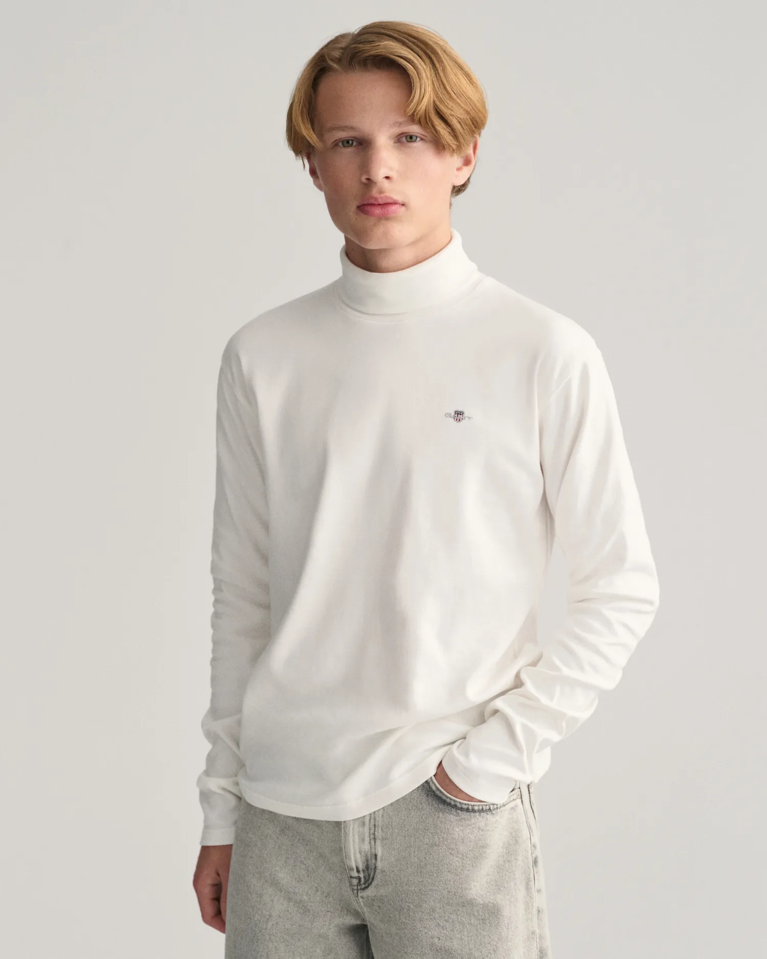 Top a maniche lunghe a collo alto Shield Teens    