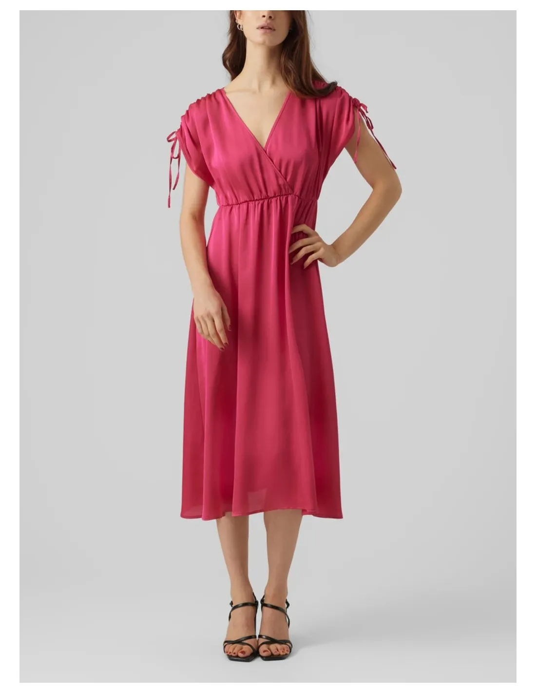 VERO MODA DONNA VMHEART OLI 2/4 CALF DRESS WVN CE 